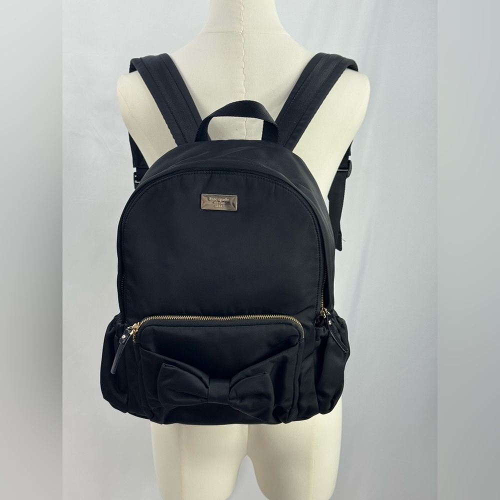 Kate Spade New York Girl Black Nylon Bow Backpack